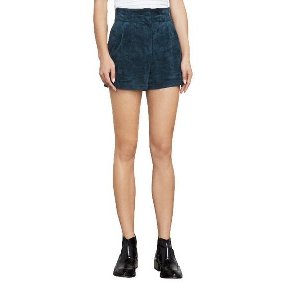 💕BCBGMAXAZRIA💕 Symon Faux Suede Shorts ~ Teal - Picture 4 of 14
